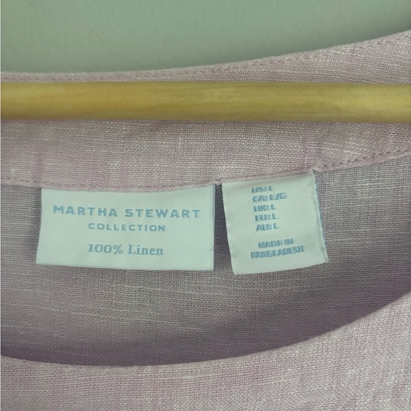 Martha Stewart Collection 100% Linen Lavender Top 3/4 Sleeve Size L - Picture 6 of 6